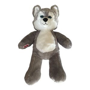 Build a Bear 16” Great Wolf Lodge Wiley The Wolf Gray White Plush Stuffed Animal
